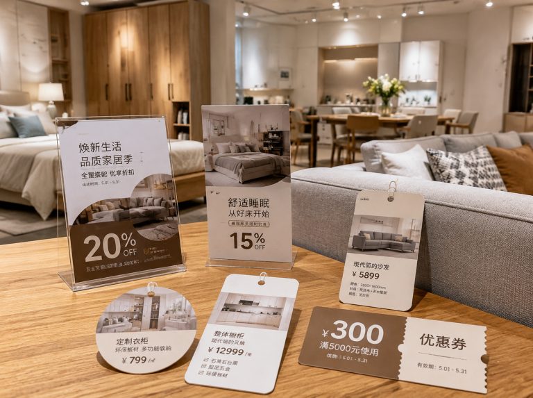 曲阜家具门店单页海报与吊牌